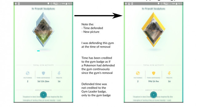 ポケモンgo 削除されたジムが復活するとその間の防衛時間が加算